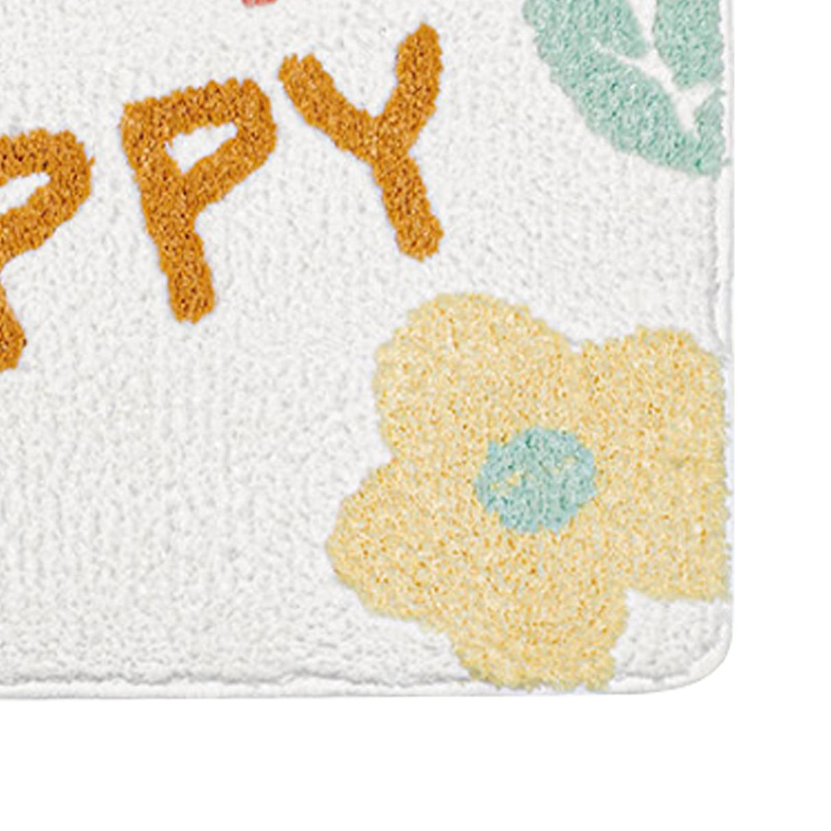 Bath Mat Cute Cartoon Soft Slip Resistance Highly Absorbent Bath Rug for Bathroom Bedroom Kitchen White