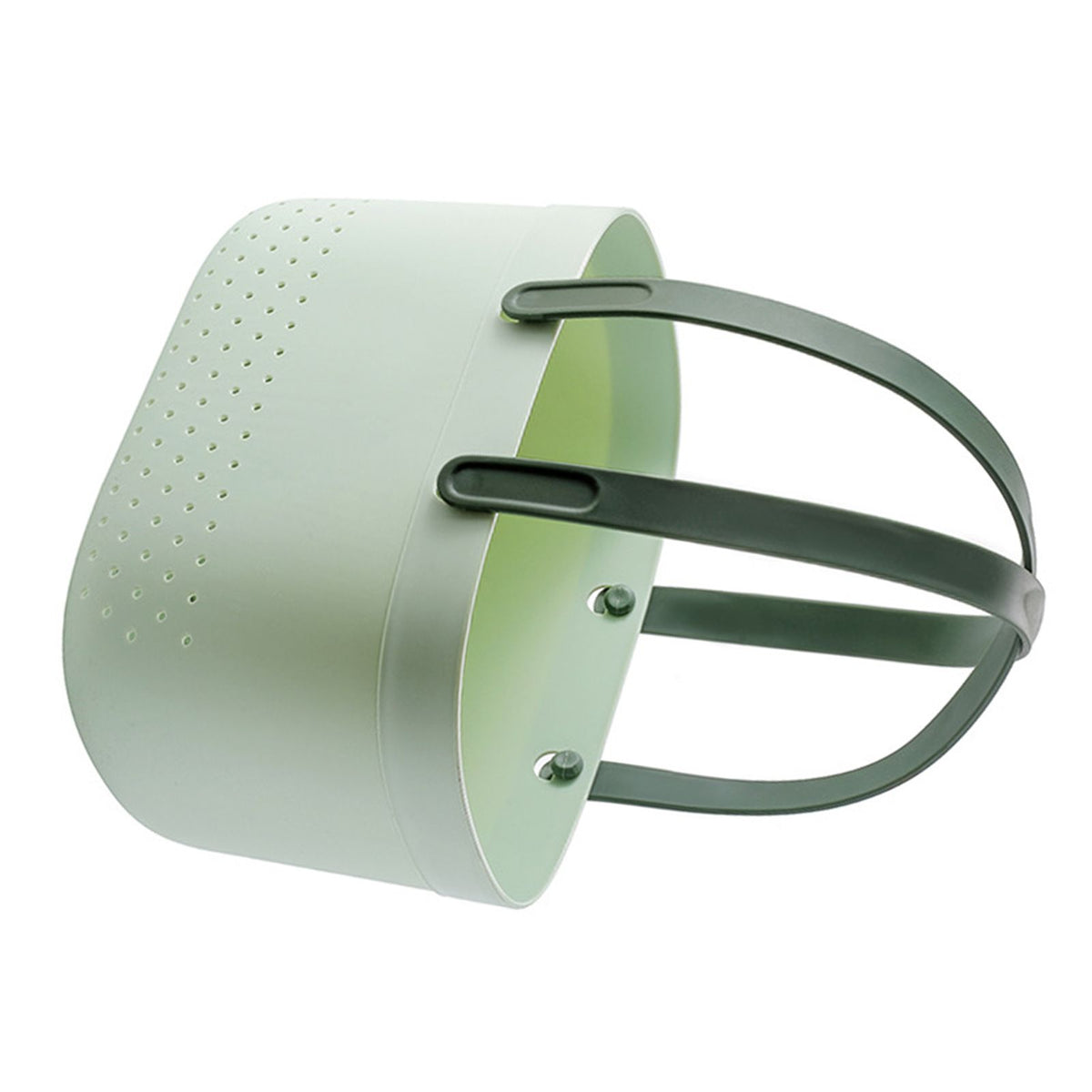 Portable Shower Basket with Ventilation Holes Large Capacity Plastic Portable Storage Basket with Handles for Bathroom Green