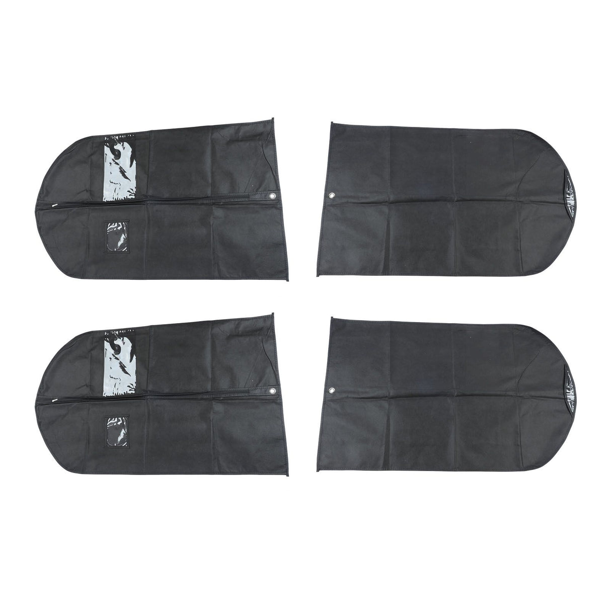 4pcs Garment Bags Waterproof Dustproof Thickened Suit Bag with Transparent Window for Storage Travel Black 100x60cm/39.4x23.6in