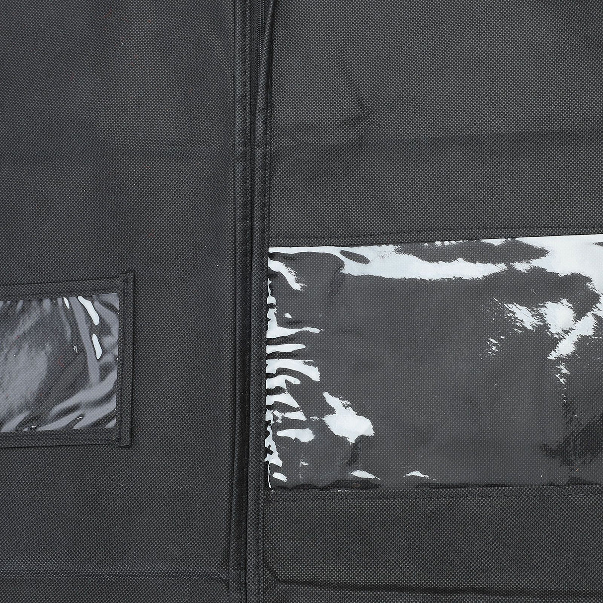 4pcs Garment Bags Waterproof Dustproof Thickened Suit Bag with Transparent Window for Storage Travel Black 100x60cm/39.4x23.6in
