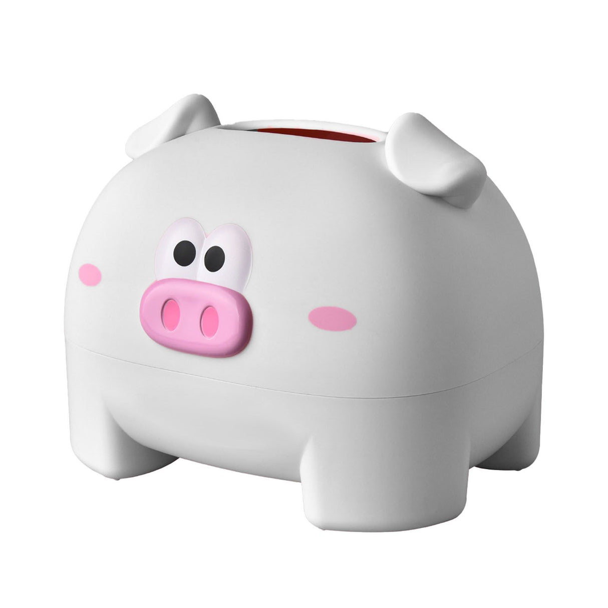 Cute Tissue Storage Box Pig Shaped Decorative Towel Napkin Container Case For Tabletop White