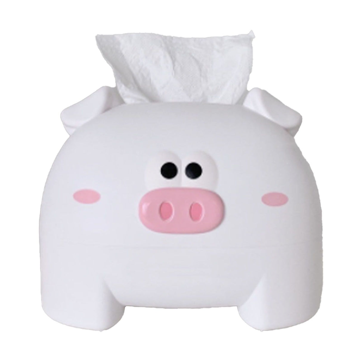 Cute Tissue Storage Box Pig Shaped Decorative Towel Napkin Container Case For Tabletop White