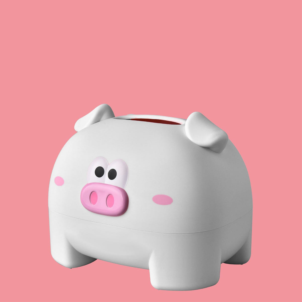 Cute Tissue Storage Box Pig Shaped Decorative Towel Napkin Container Case For Tabletop White