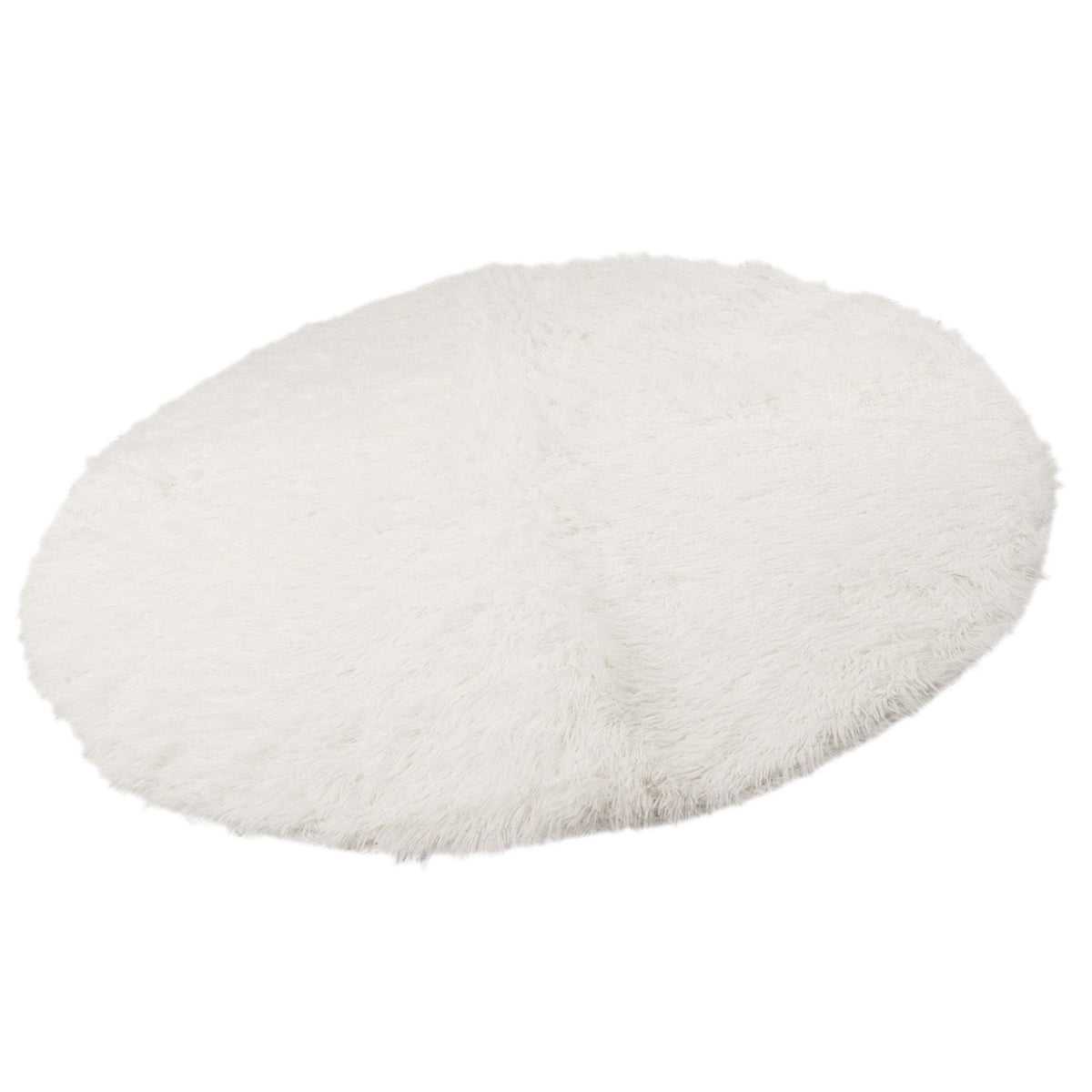 Round Plush Carpet Super Soft Fluffy Carpets Anti Skid Fuzzy Rug Modern Plush Area Rugs for Living Room Bedroom White