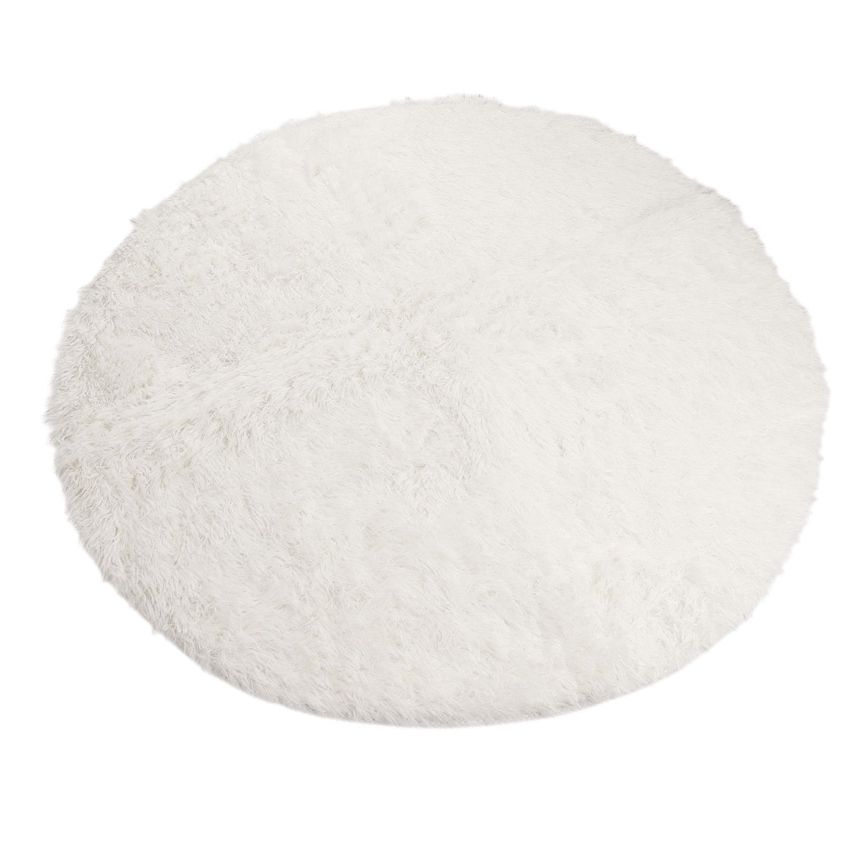 Round Plush Carpet Super Soft Fluffy Carpets Anti Skid Fuzzy Rug Modern Plush Area Rugs for Living Room Bedroom White