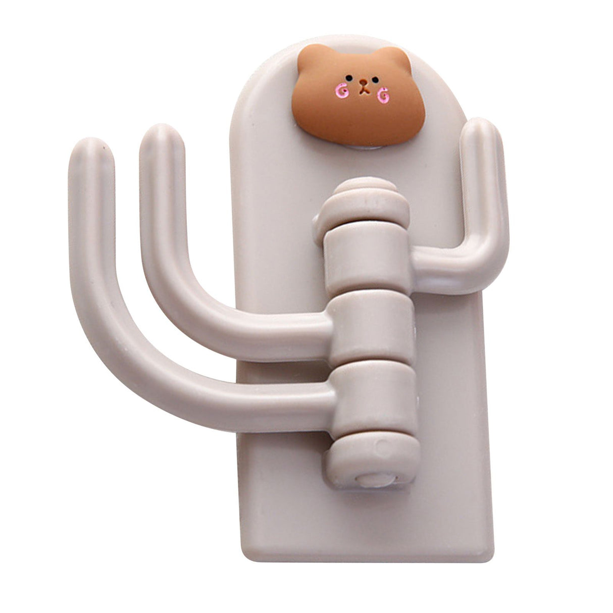 Self Adhesive Hanger Punch Free Rotating 3 Hooks Cute Animal Wall Door Holder for Keys Bear