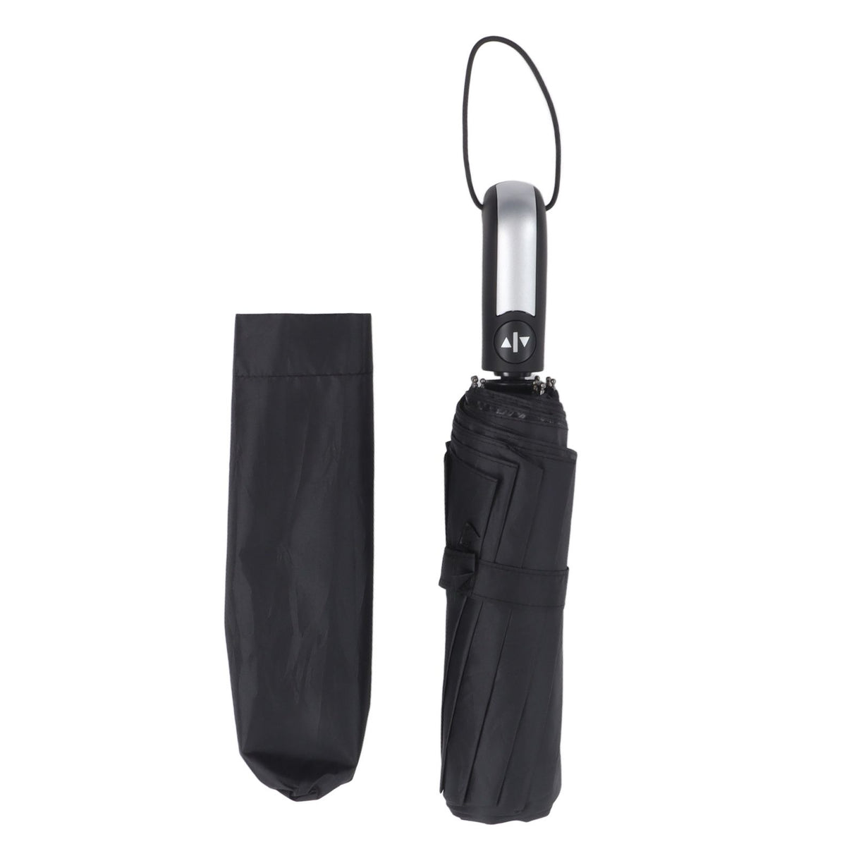 Automatic Umbrella Windproof Comfortable Grip Portable Folding Umbrella for Rain and Sun Black