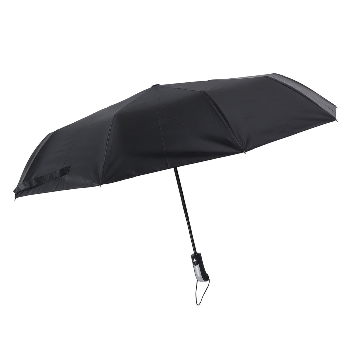 Automatic Umbrella Windproof Comfortable Grip Portable Folding Umbrella for Rain and Sun Black