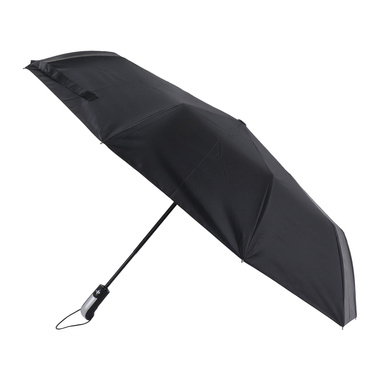 Automatic Umbrella Windproof Comfortable Grip Portable Folding Umbrella for Rain and Sun Black