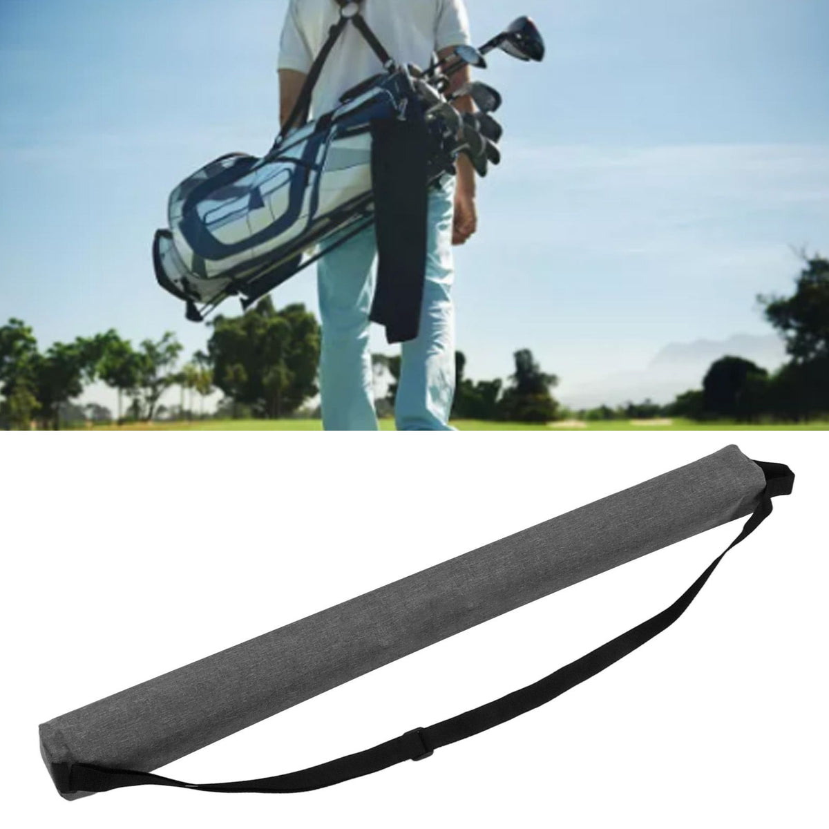 Golf Beer Sleeve 2.3L 7 Can Insulated Golf Cooler Bag Beer Holder Sling to Keep Beverages Cold Grey