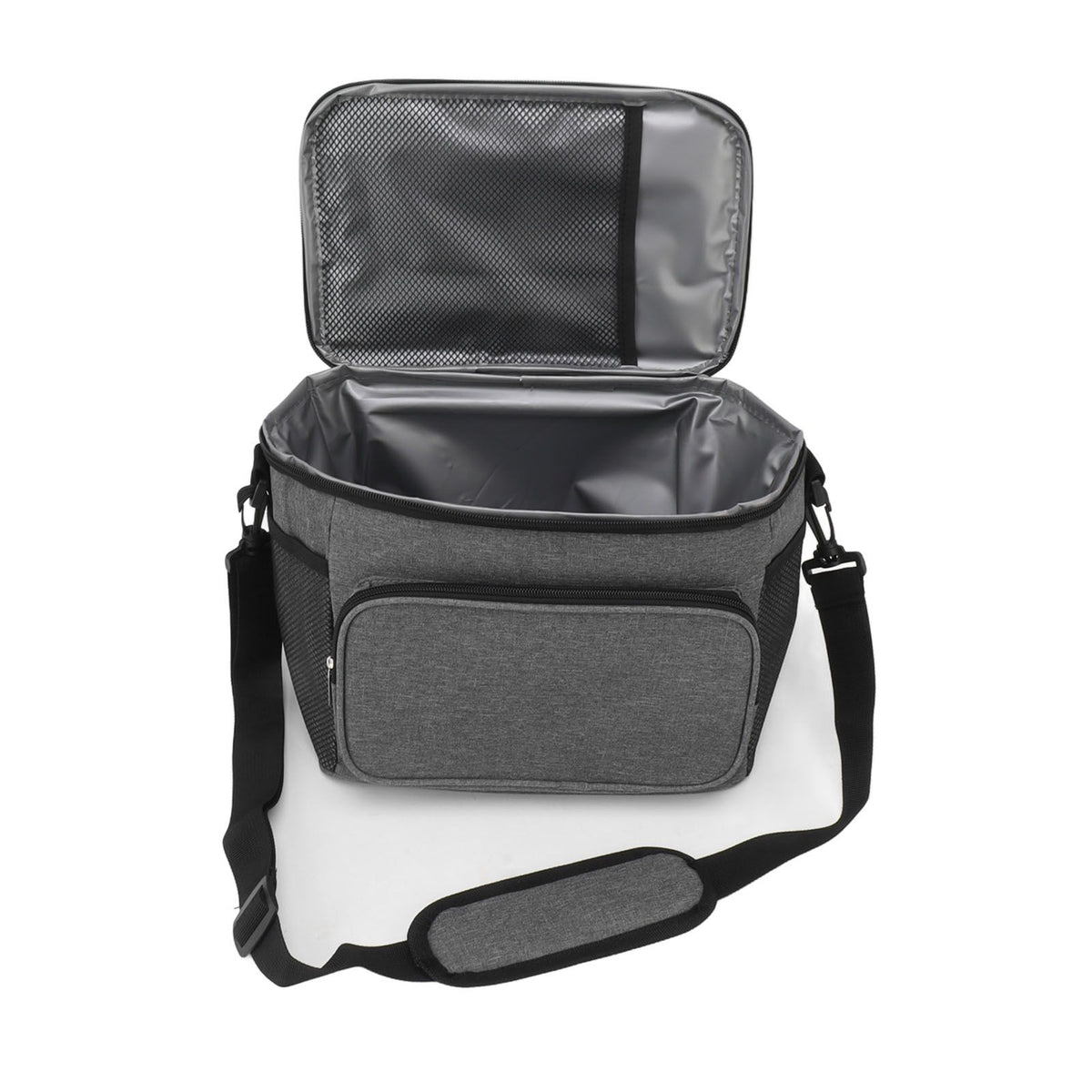 Lunch Bag 10L Collapsible Adjustable Strap Leakproof Portable Handle Insulated Lunch Bag for Camping Travel Beach Grey