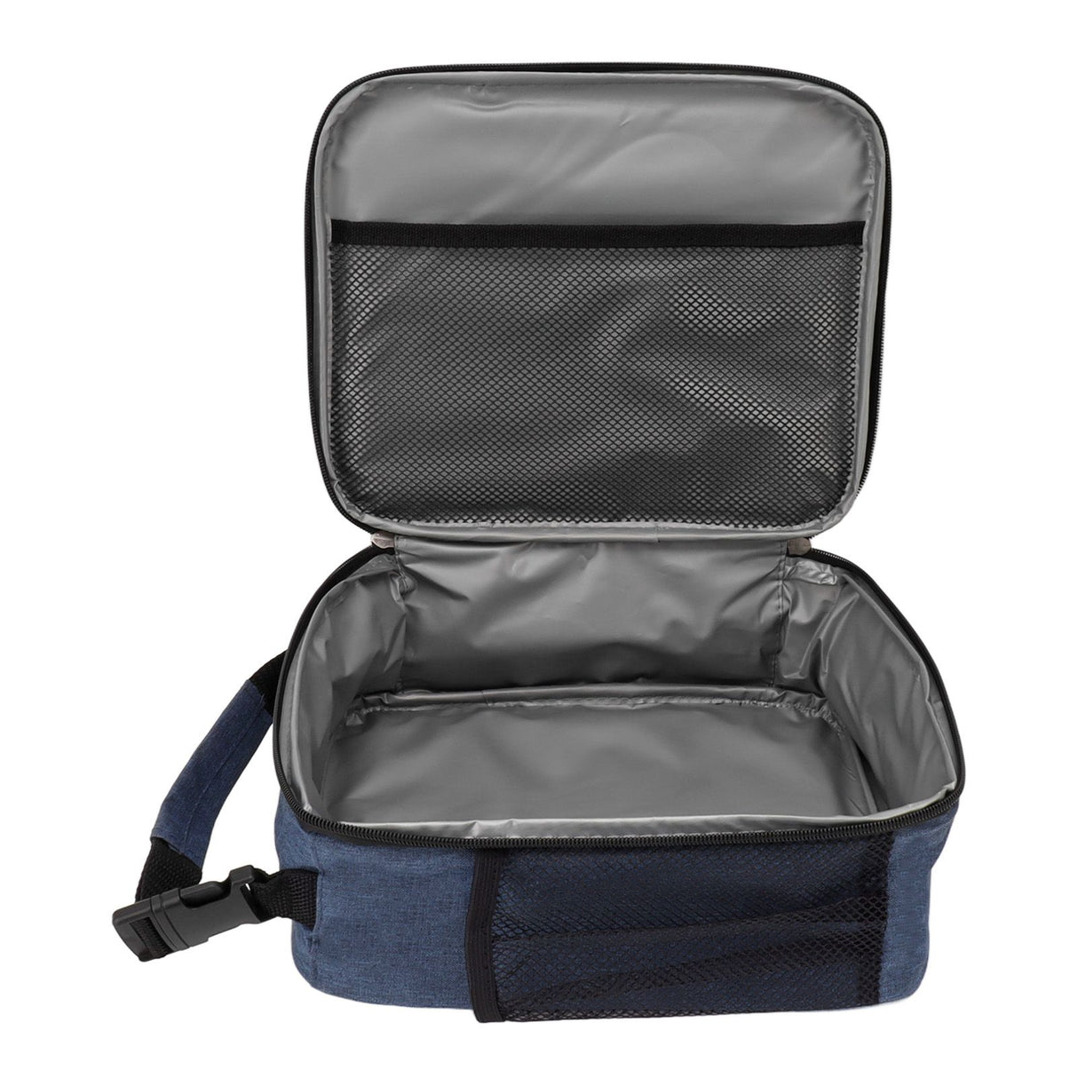 Insulated Lunch Bag 6L Oxford Fabric Leakproof Lining Portable Handle Zippered Lunch Bag for Outdoor Camping Beach Navy Blue