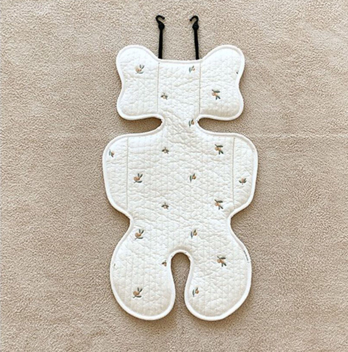 Soft Baby Stroller Seat Cushion Breathable Pure Cotton Infant Car Seat Head Neck Body Support Thin Style Olive