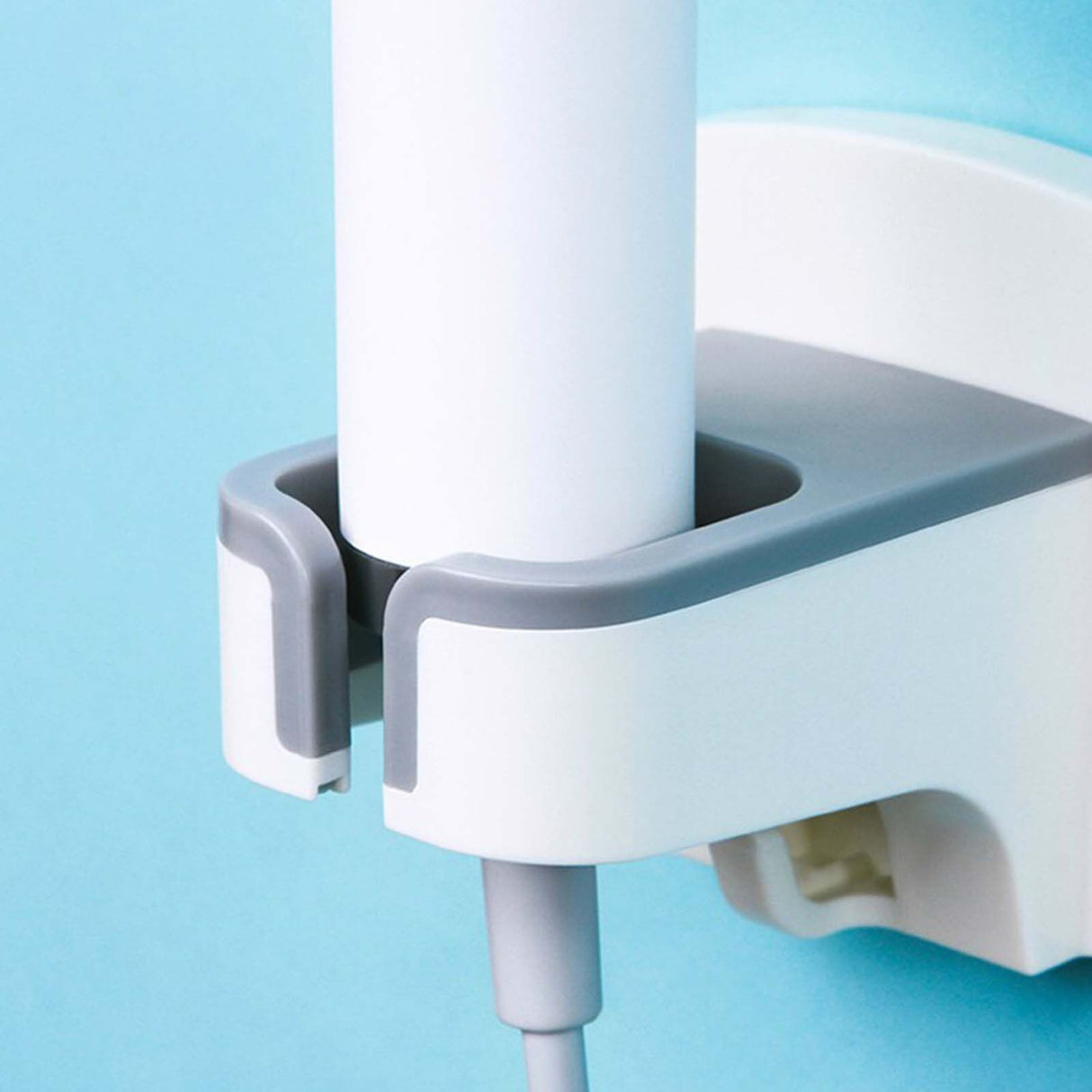 Wall Mounted Hair Dryer Holder Punch Free Self Adhesive Blow Dryer Holder for Bathroom Washroom White