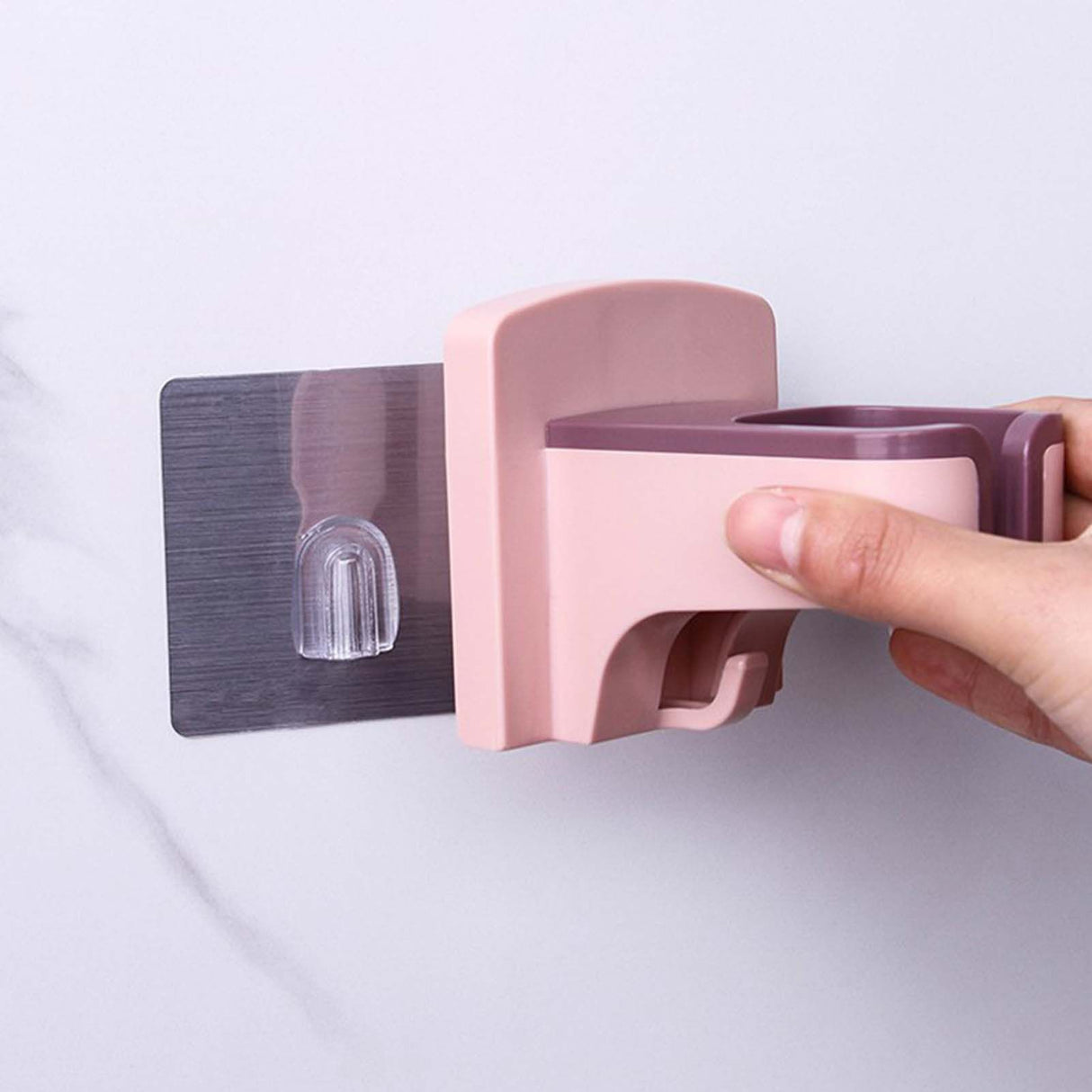 Wall Mounted Hair Dryer Holder Punch Free Self Adhesive Blow Dryer Holder for Bathroom Washroom Pink