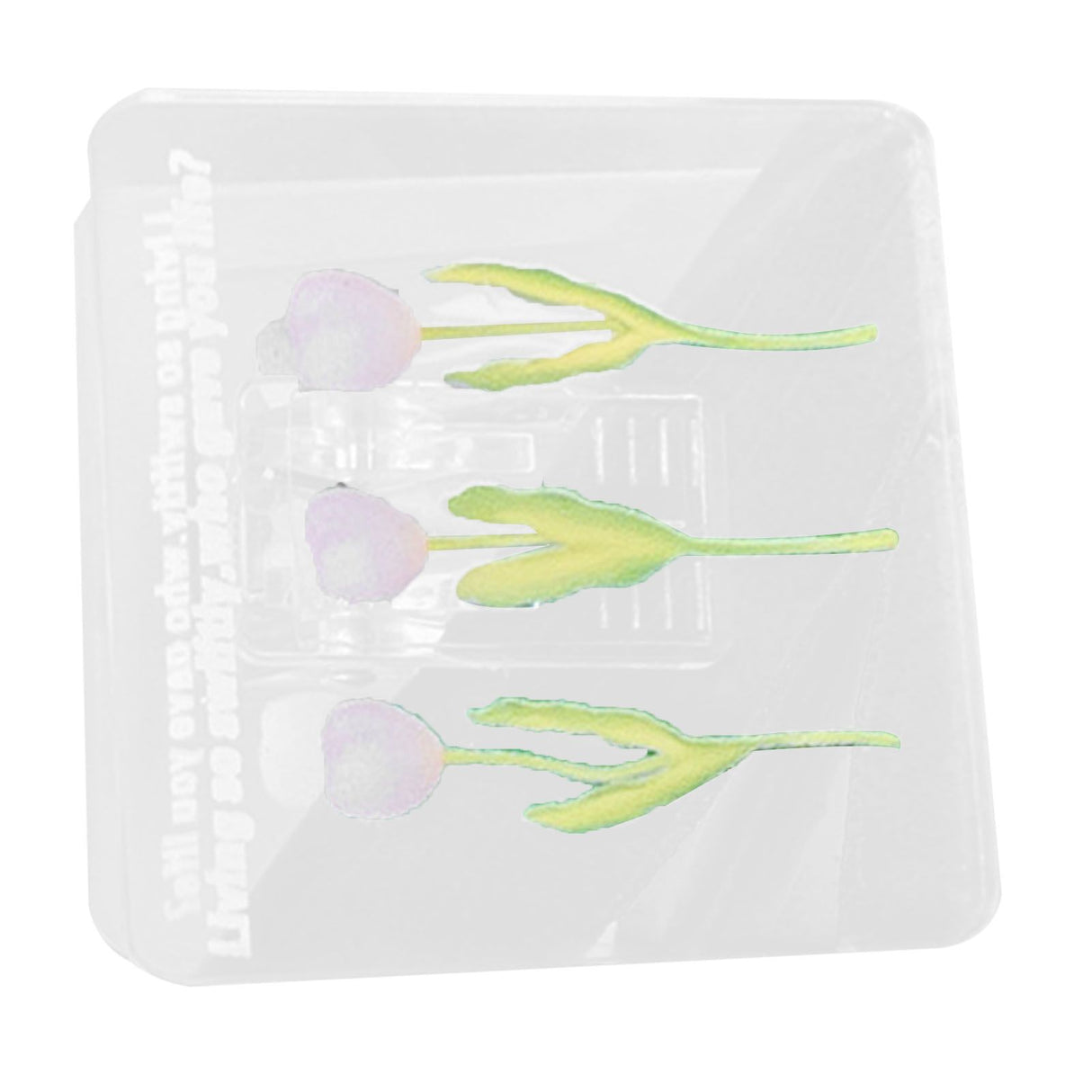 Double Sided Photo Clip Acrylic Tulip Pattern Multifunctional Transparent Paper Clamp for Organization Light Pink