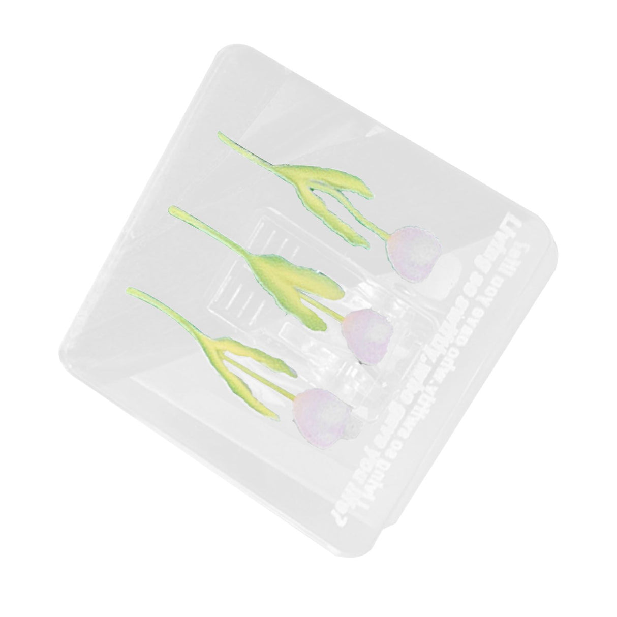 Double Sided Photo Clip Acrylic Tulip Pattern Multifunctional Transparent Paper Clamp for Organization Light Pink