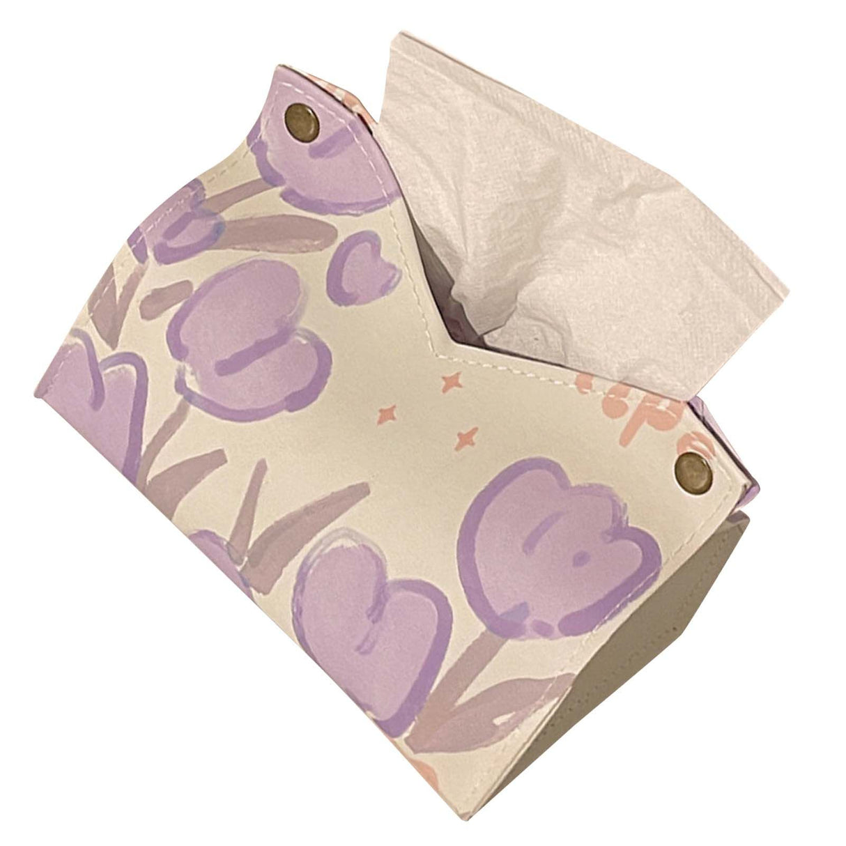 Paper Box Cover Large Cute PU Leather Facial Hand Paper Box Cover for Bedroom Living Room Cars Purple