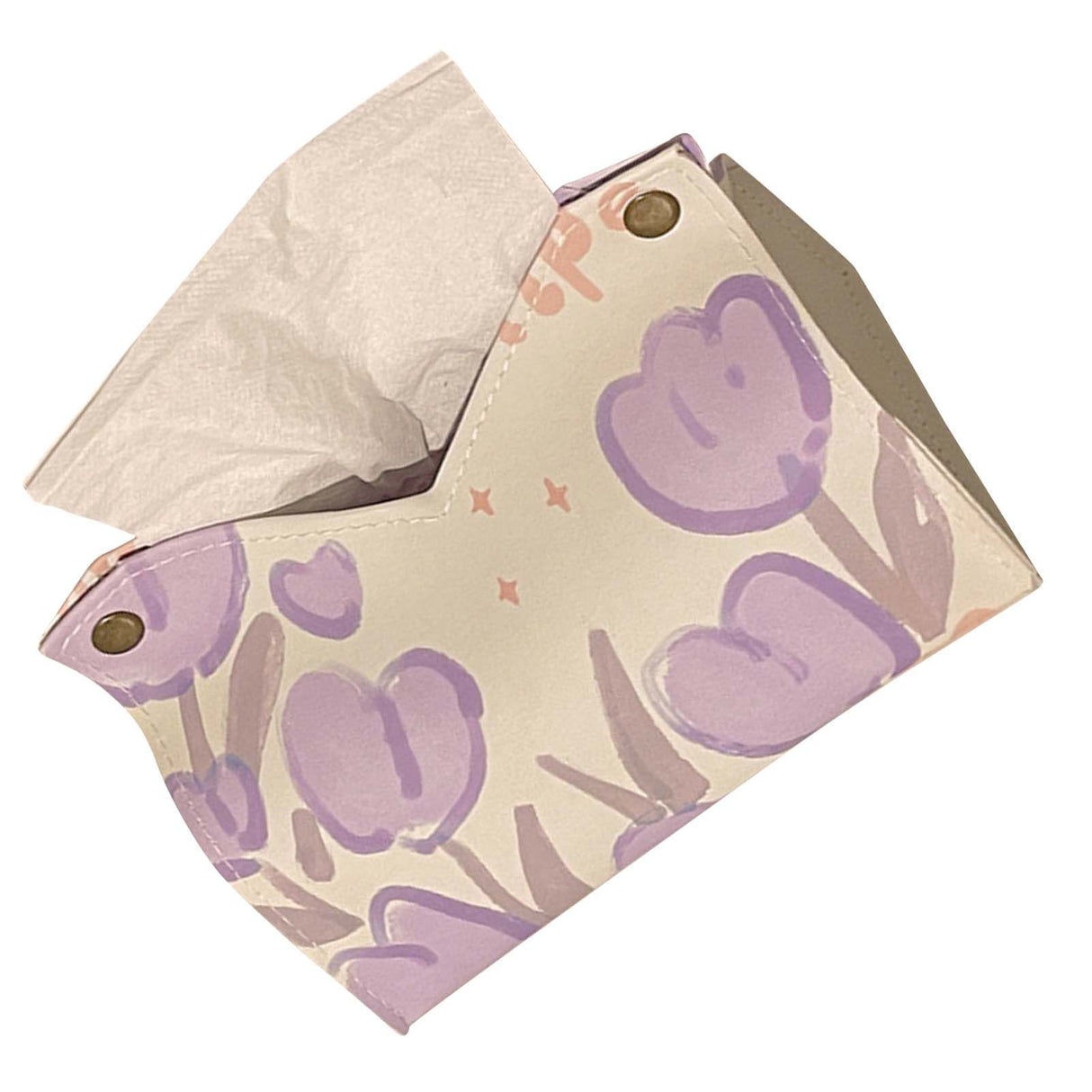 Paper Box Cover Large Cute PU Leather Facial Hand Paper Box Cover for Bedroom Living Room Cars Purple