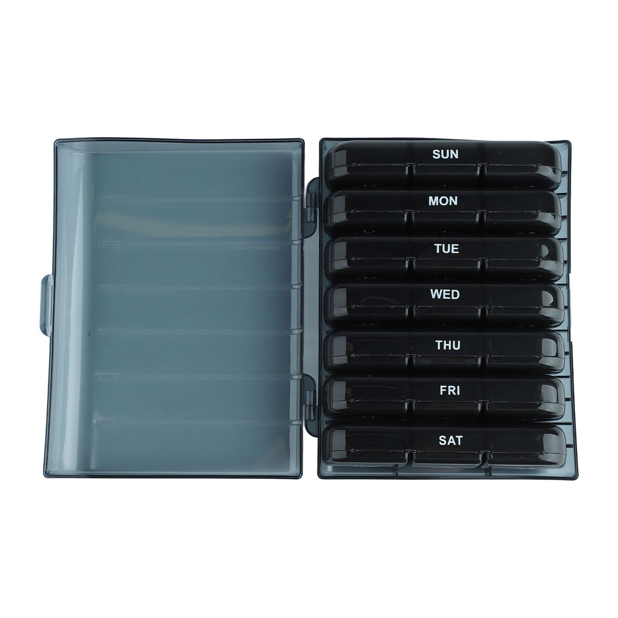 3 Times A Day 7 Day Pill Organizer 21 Grid Portable Pill Organizer Travel Medicine Container Black Black Shell