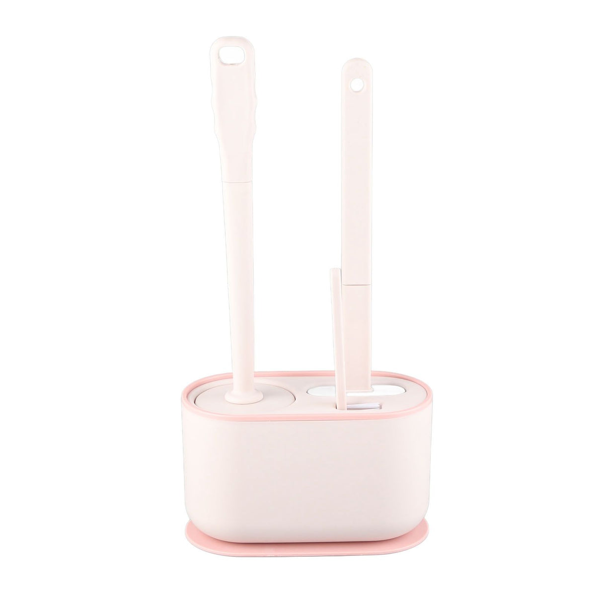 Long Handle Toilet Brush Set Deep Cleansing Multifunctional Hanging Toilet Brush Set for Bathroom Sakura Pink