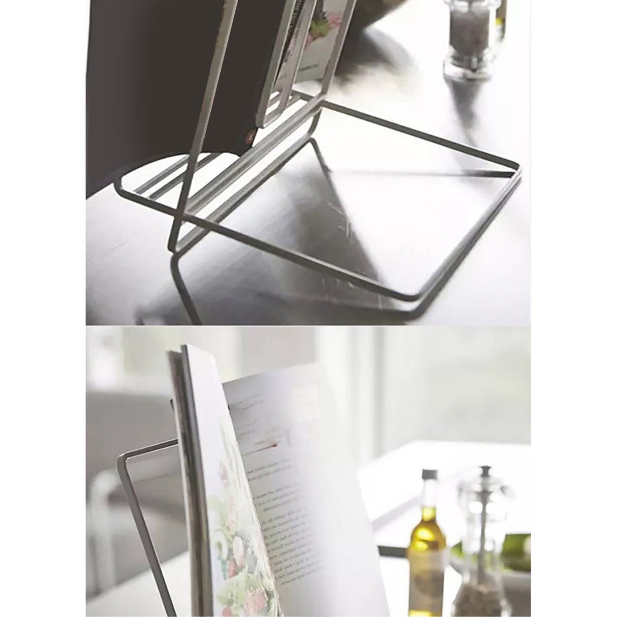 Foldable Iron Display Stand Multifunction Rust Prevention Simple Folding Book Stand for Kids White