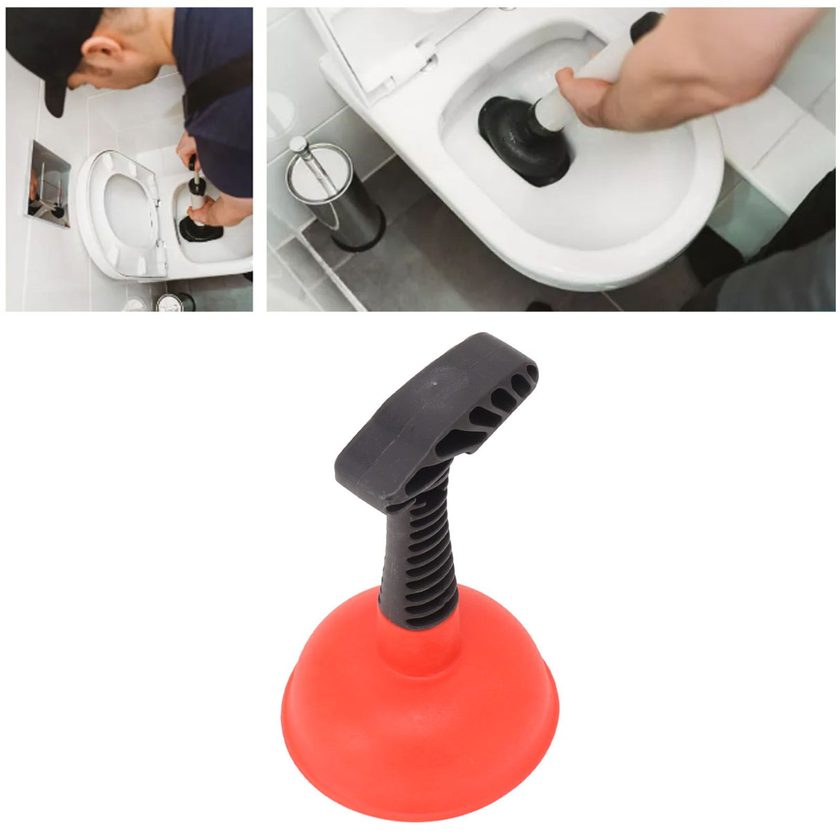 Mini Plunger Powerful Slip Proof Handle Efficient Small Drain Plunger for Toilet Bathtub Sink Type 1