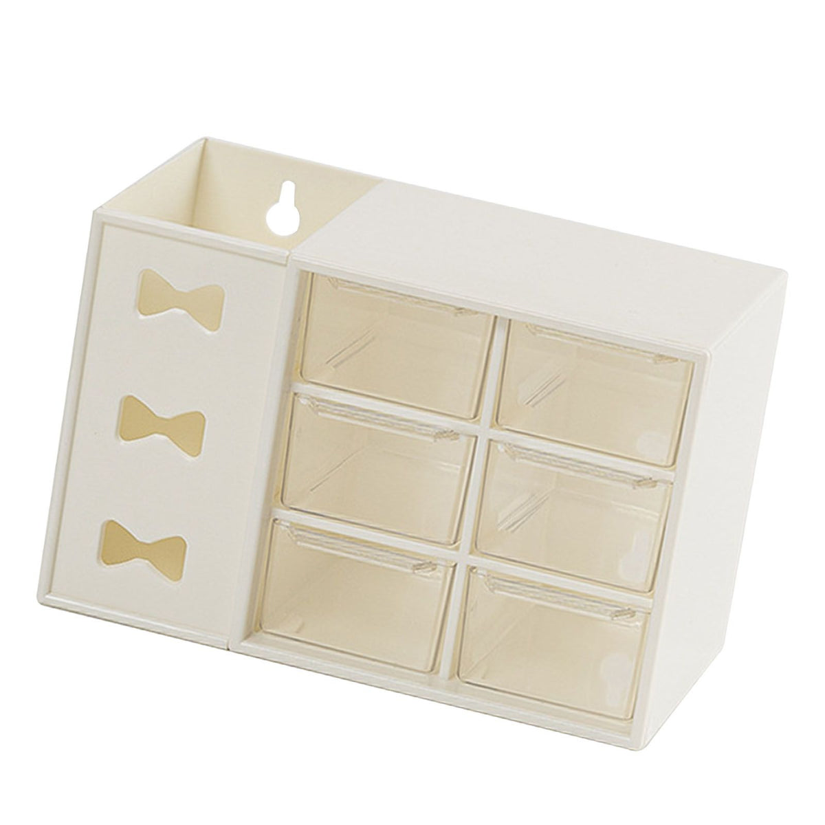 Pen Desk Shelf Dustproof 6 Drawers Pen Organization Storage Shelf for Students Office People White