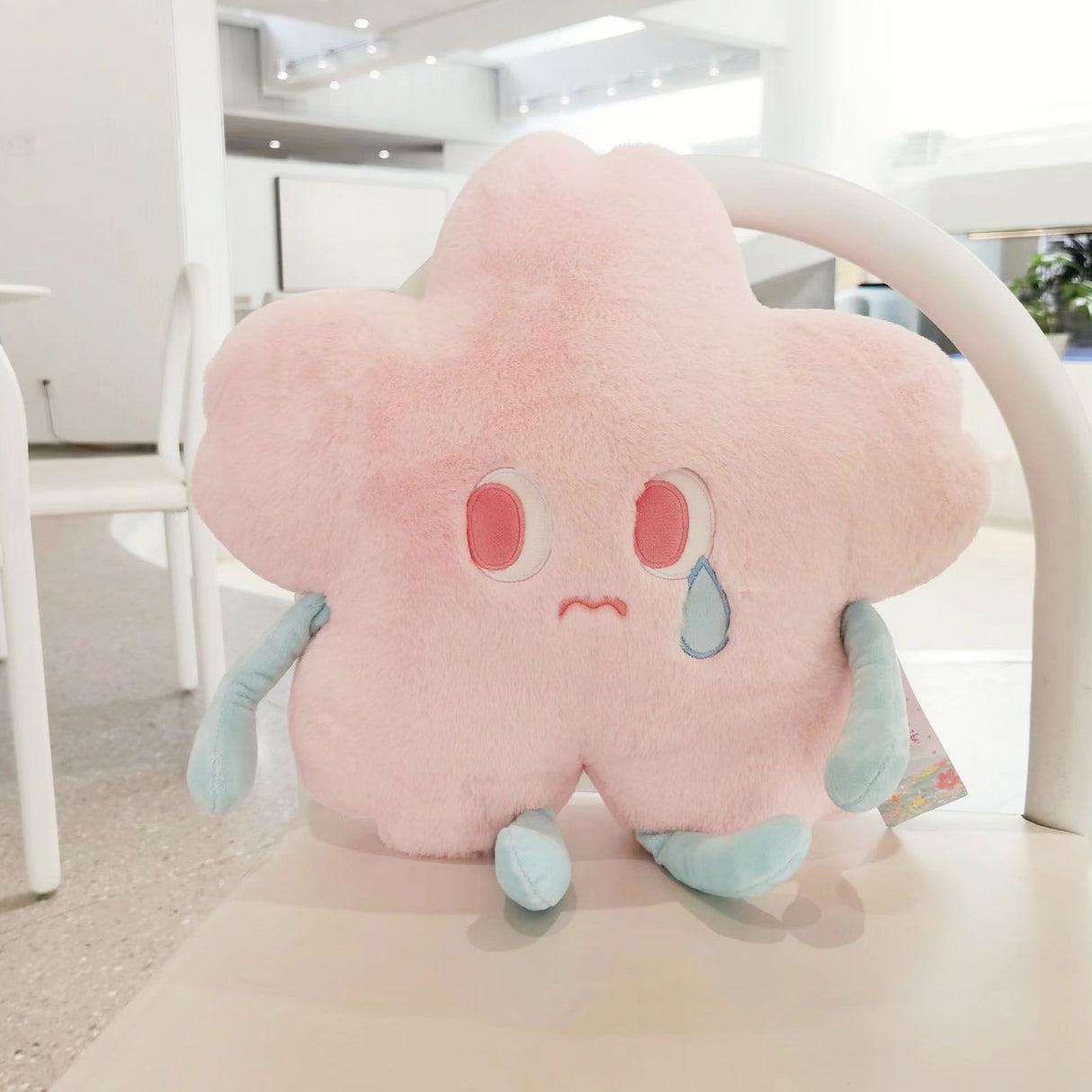 Flower Shape Plush Toy Crying Lively Stylish Stuffed Flower Toy for Living Room Balcony Office Pink 40 X 40cm