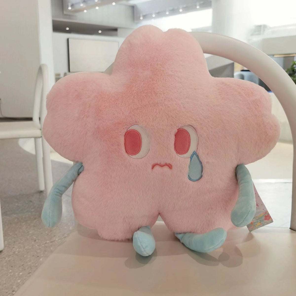 Flower Shape Plush Toy Crying Lively Stylish Stuffed Flower Toy for Living Room Balcony Office Pink 40 X 40cm