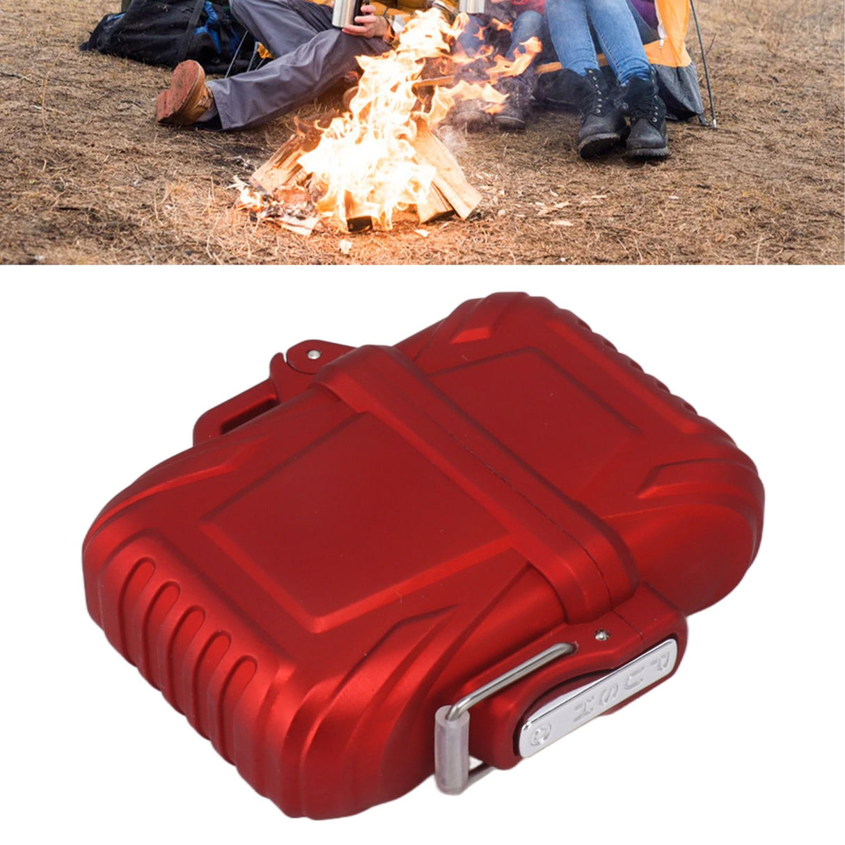 2PCS Torch Lighter Case IP56 Waterproof Safe Portable Torch Lighter Cover for Outdoor Camping Travel Red