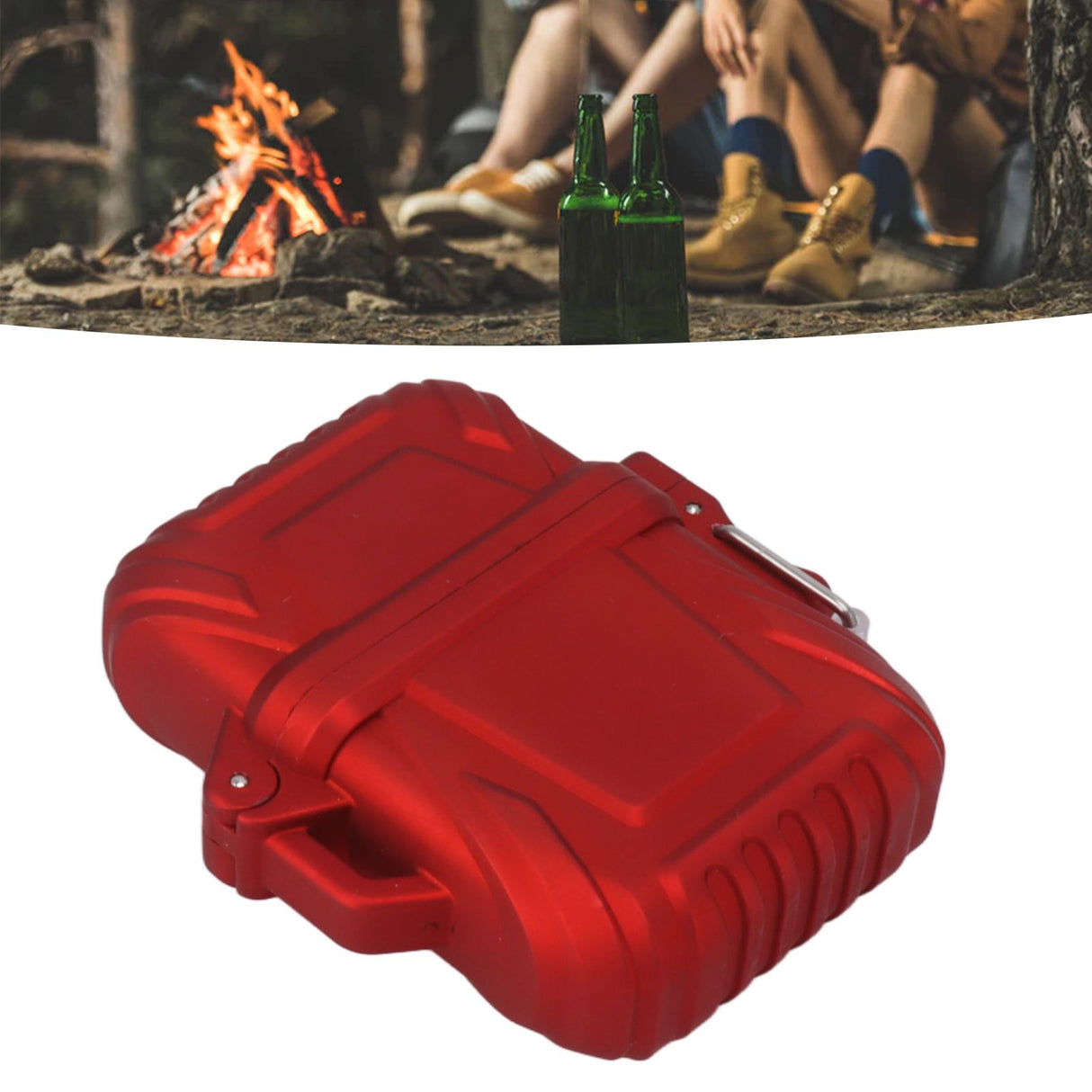 2PCS Torch Lighter Case IP56 Waterproof Safe Portable Torch Lighter Cover for Outdoor Camping Travel Red