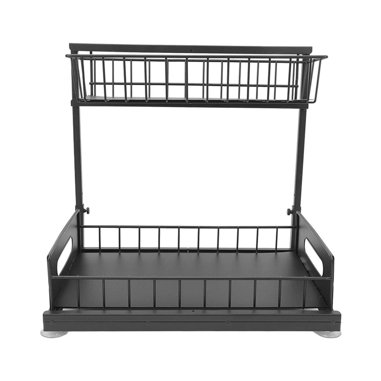 Under Sink Organizers and Storage Sliding Cabinet Basket Organizer 2 Tier Under Bathroom Storage Rack for Bathroom Kitchen Black