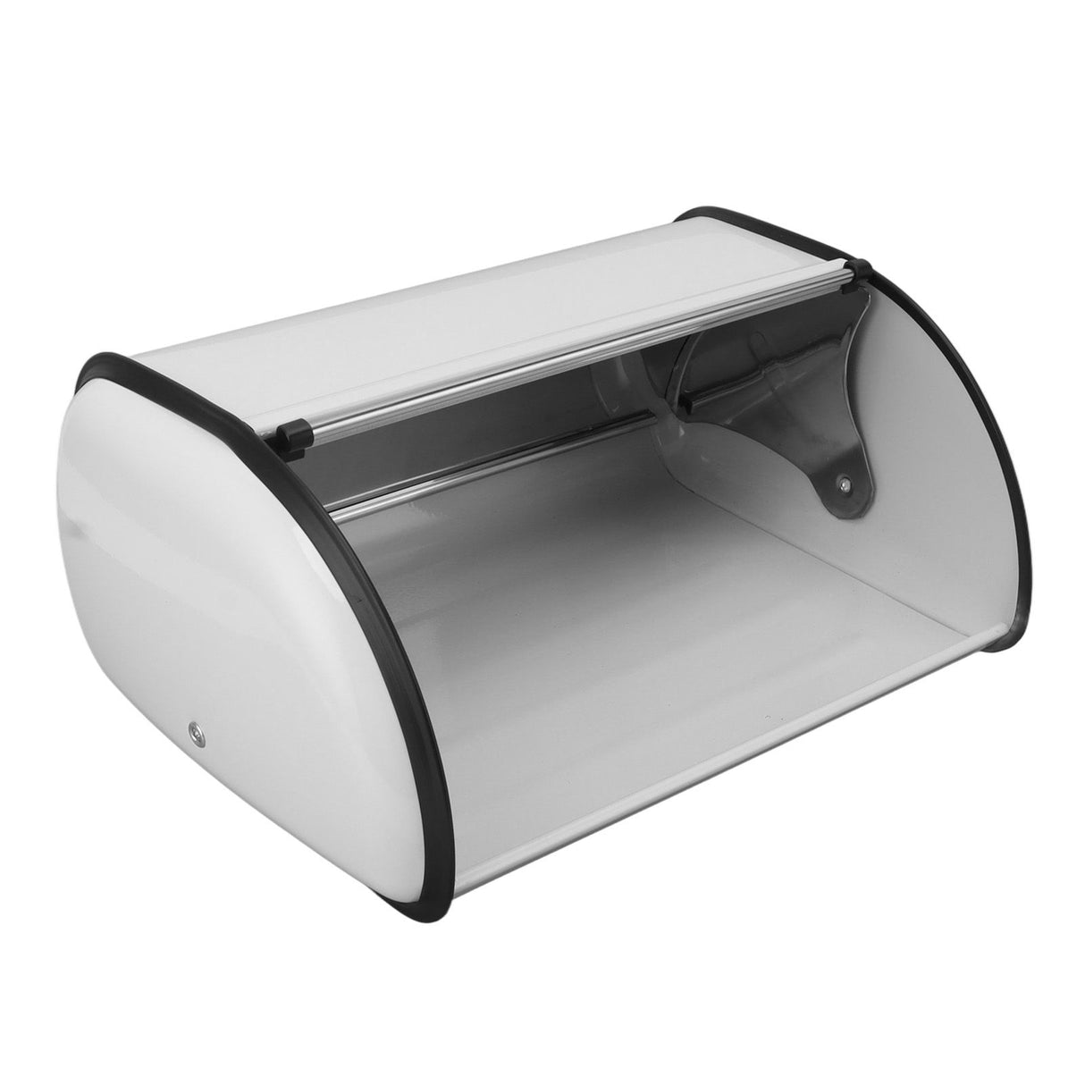 Iron Bread Bin Durable Bread Storage Container Mirror Polished Bread Bin Storage Case for Home Shop Office White