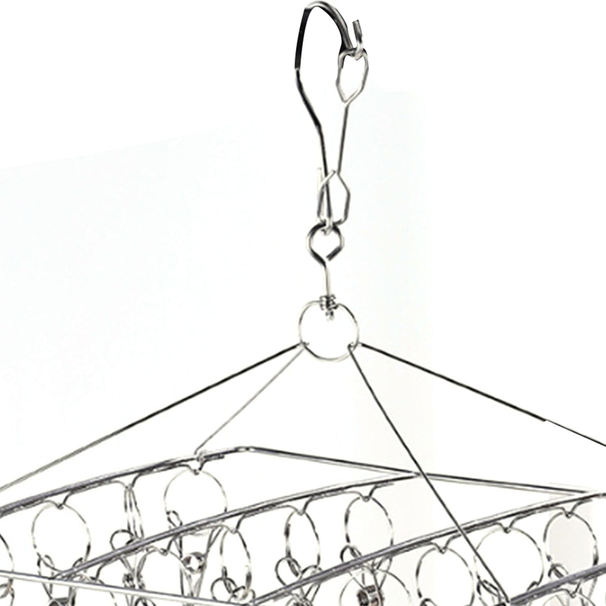 Clothes Drying Hanger Stainless Steel Multi Clip Laundry Drip Hanging Rack for Underwear Socks Hat Square