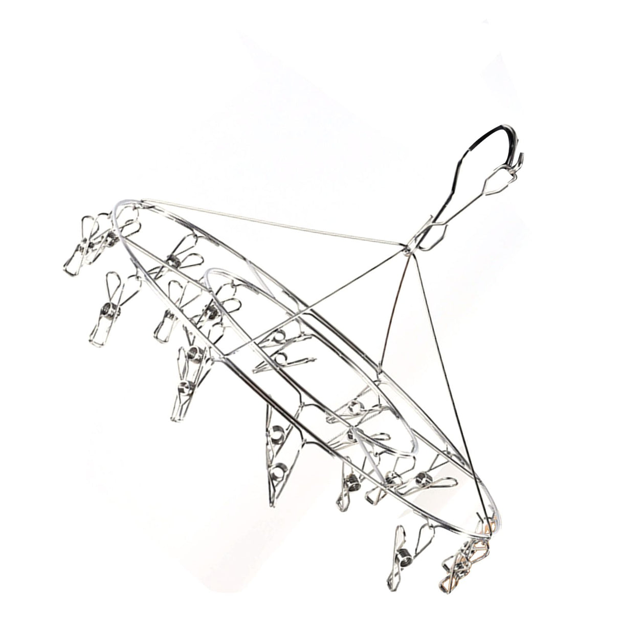 Clothes Drying Hanger Stainless Steel Multi Clip Laundry Drip Hanging Rack for Underwear Socks Hat No Loop Round