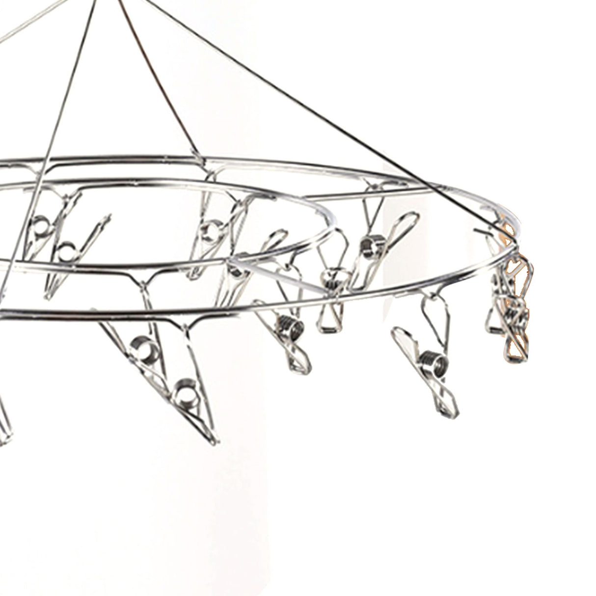 Clothes Drying Hanger Stainless Steel Multi Clip Laundry Drip Hanging Rack for Underwear Socks Hat No Loop Round