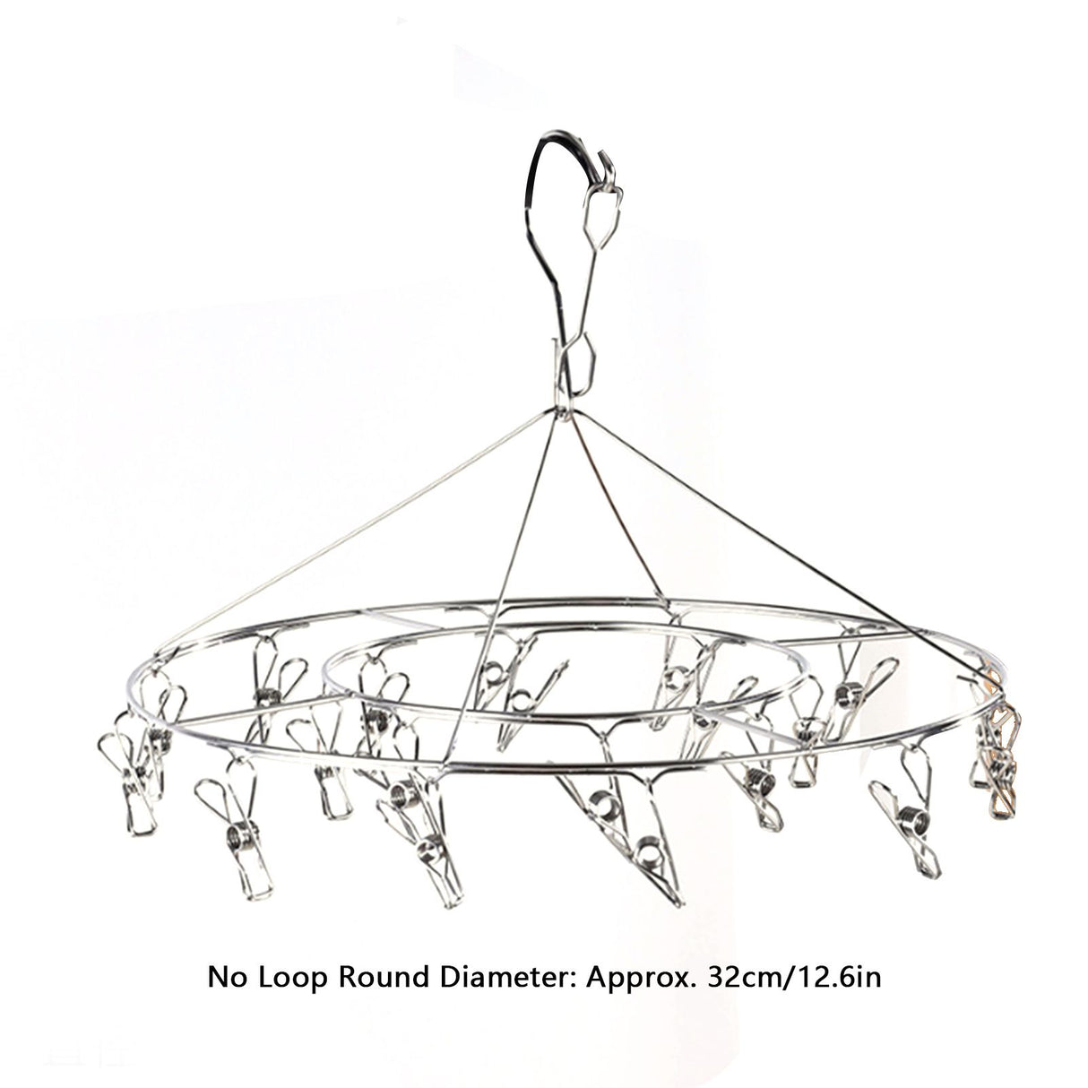Clothes Drying Hanger Stainless Steel Multi Clip Laundry Drip Hanging Rack for Underwear Socks Hat No Loop Round