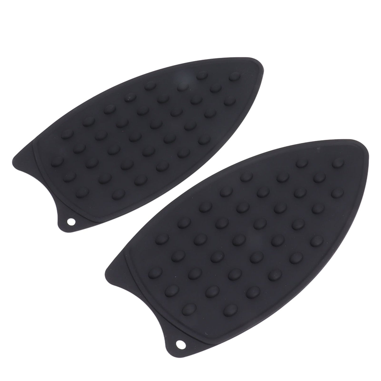 2Pcs Silicone Iron Rest Pad Durable Impact Resistant Heat Resistant Iron Mat for Ironing Boards Irons Black