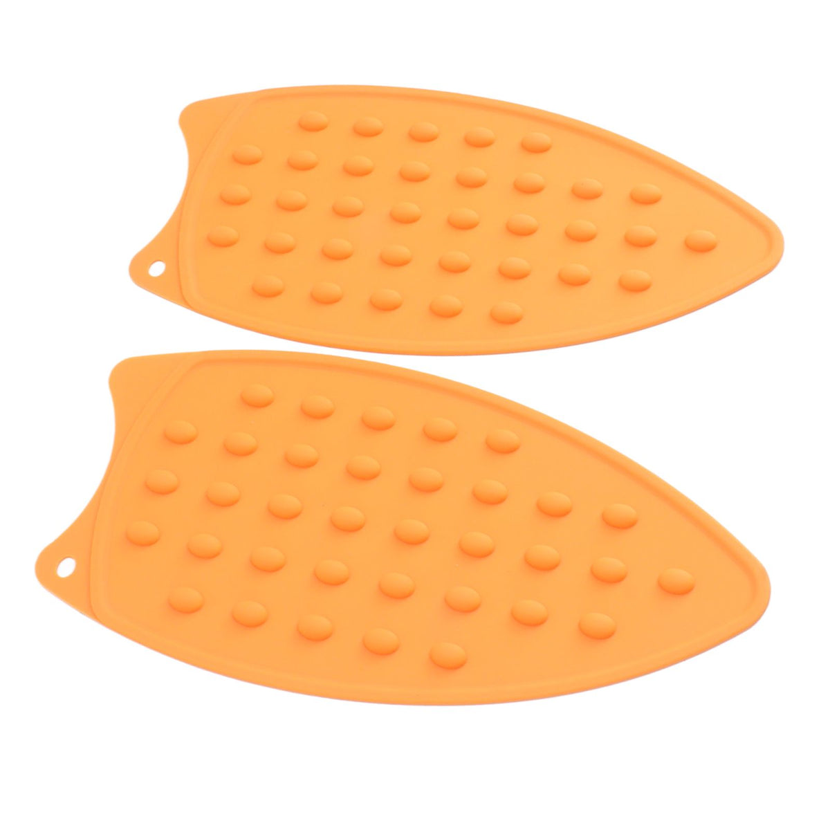 2Pcs Silicone Iron Rest Pad Durable Impact Resistant Heat Resistant Iron Mat for Ironing Boards Irons Orange