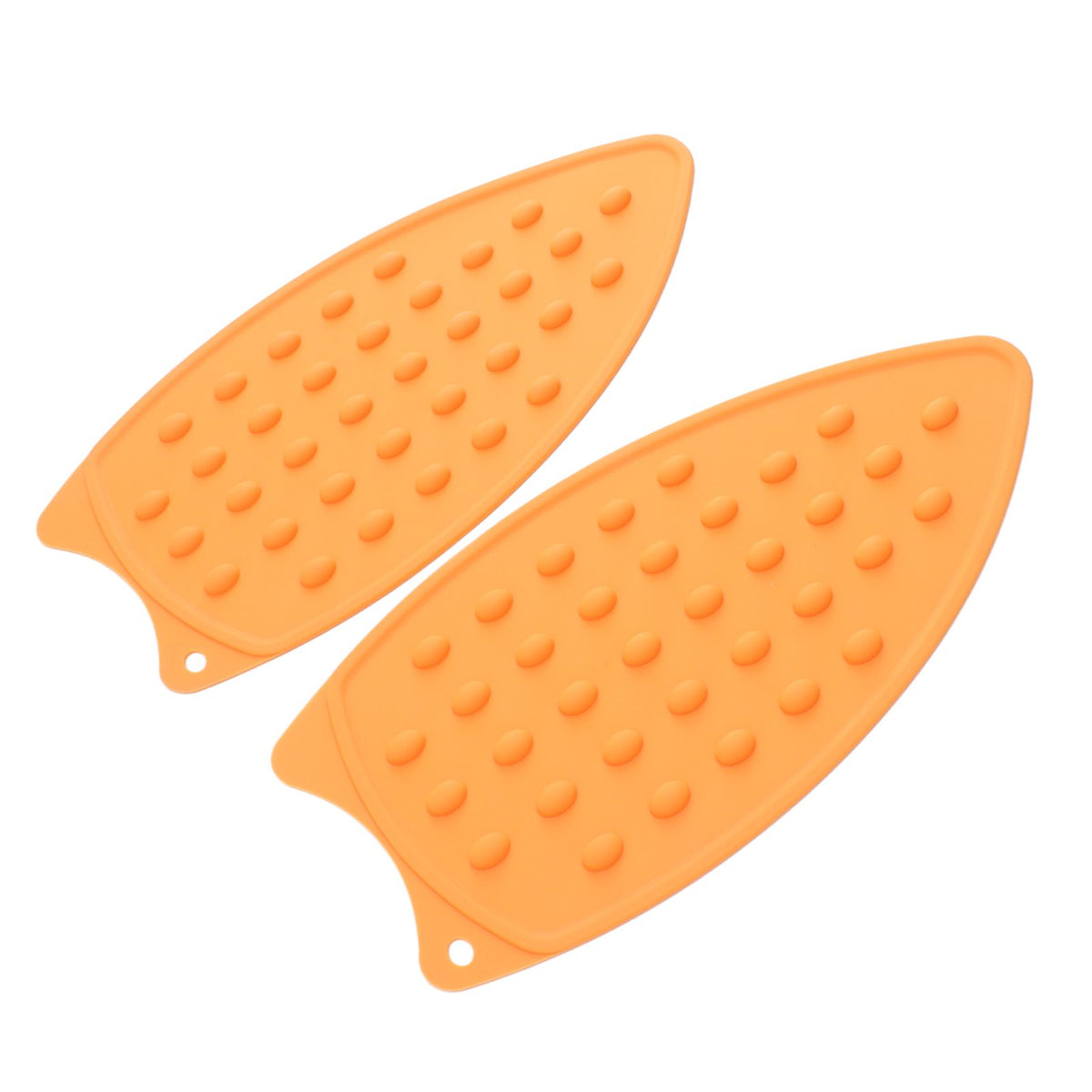 2Pcs Silicone Iron Rest Pad Durable Impact Resistant Heat Resistant Iron Mat for Ironing Boards Irons Orange