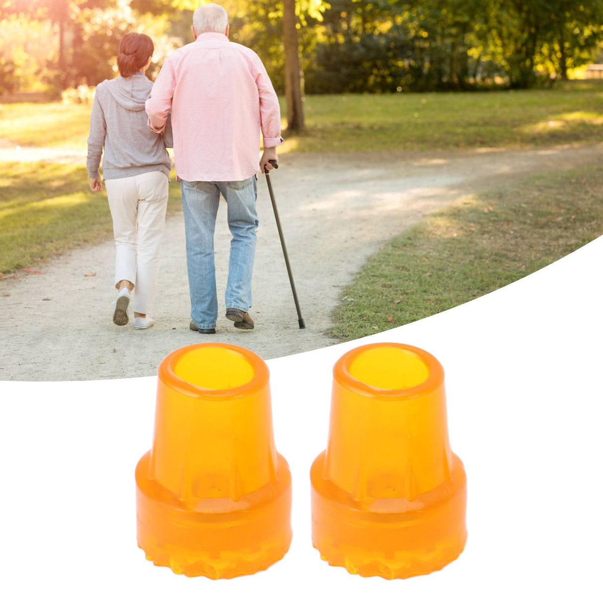 2pcs Cane Tips Anti Slip Rubber Crutch Cane Rubber Pads Tips Replacement for Walking Stick