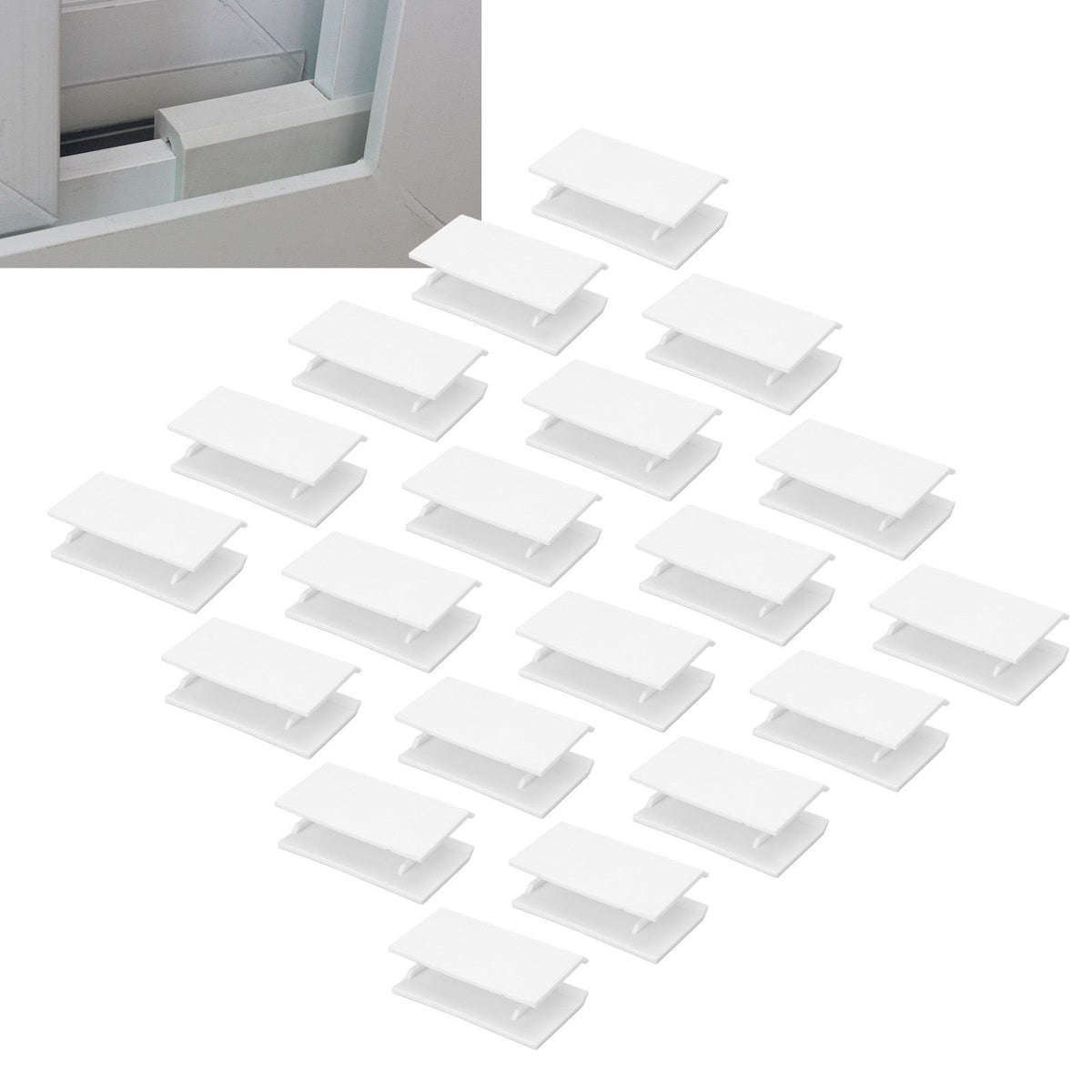 20Pcs Sliding Door Window Lock Stop Block Plastic Limit Safe Non Collision Accessories Long