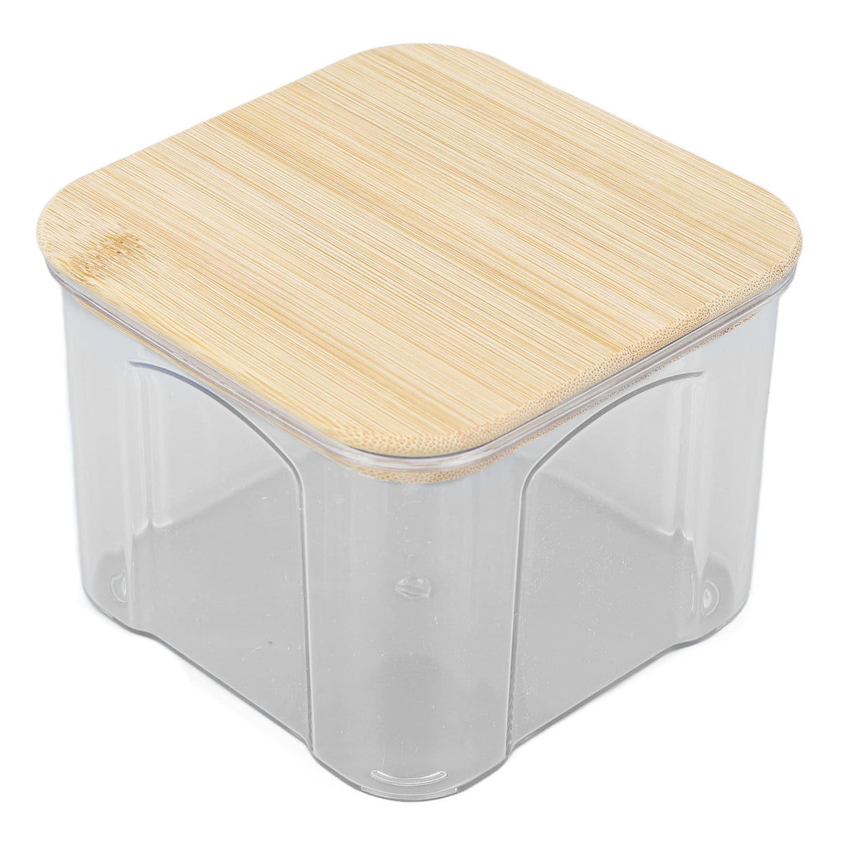 Airtight Food Storage Container Clear Food Storage Jar with Bamboo Lid for Noodles Flour Cereal Rice Tea Coffee Beans 650ml 10.7x8.2cm / 4.2x3.2in