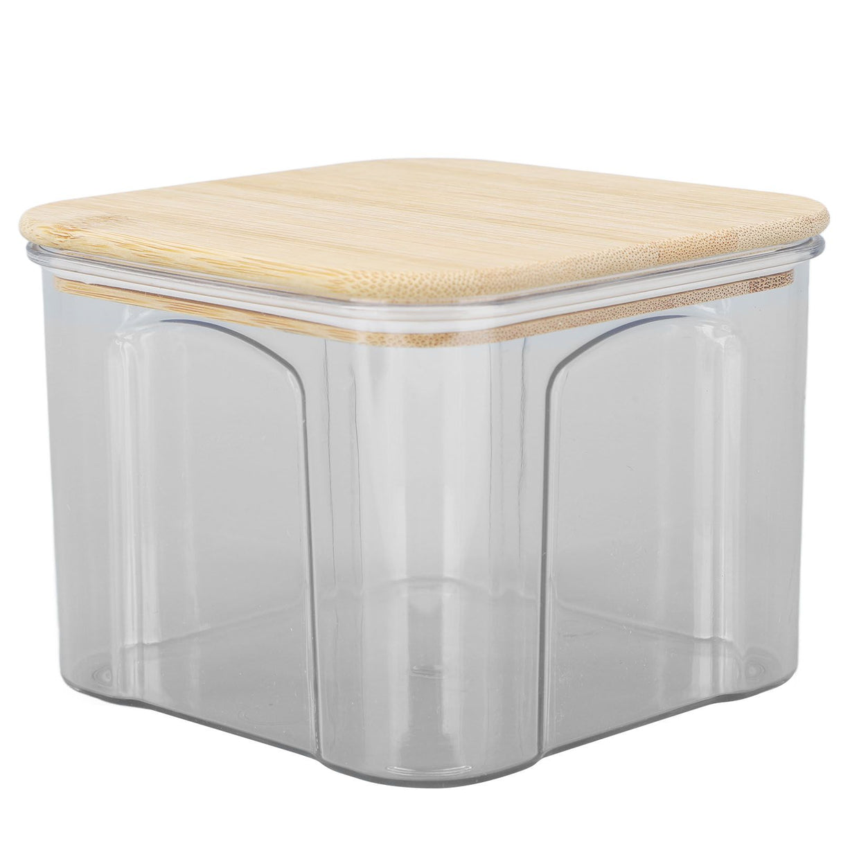 Airtight Food Storage Container Clear Food Storage Jar with Bamboo Lid for Noodles Flour Cereal Rice Tea Coffee Beans 650ml 10.7x8.2cm / 4.2x3.2in