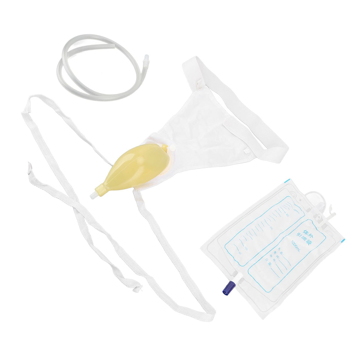 Urine Collector Bag 1000ml Reusable Skin Friendly Silicone Urine Drainage Bag for Elderly