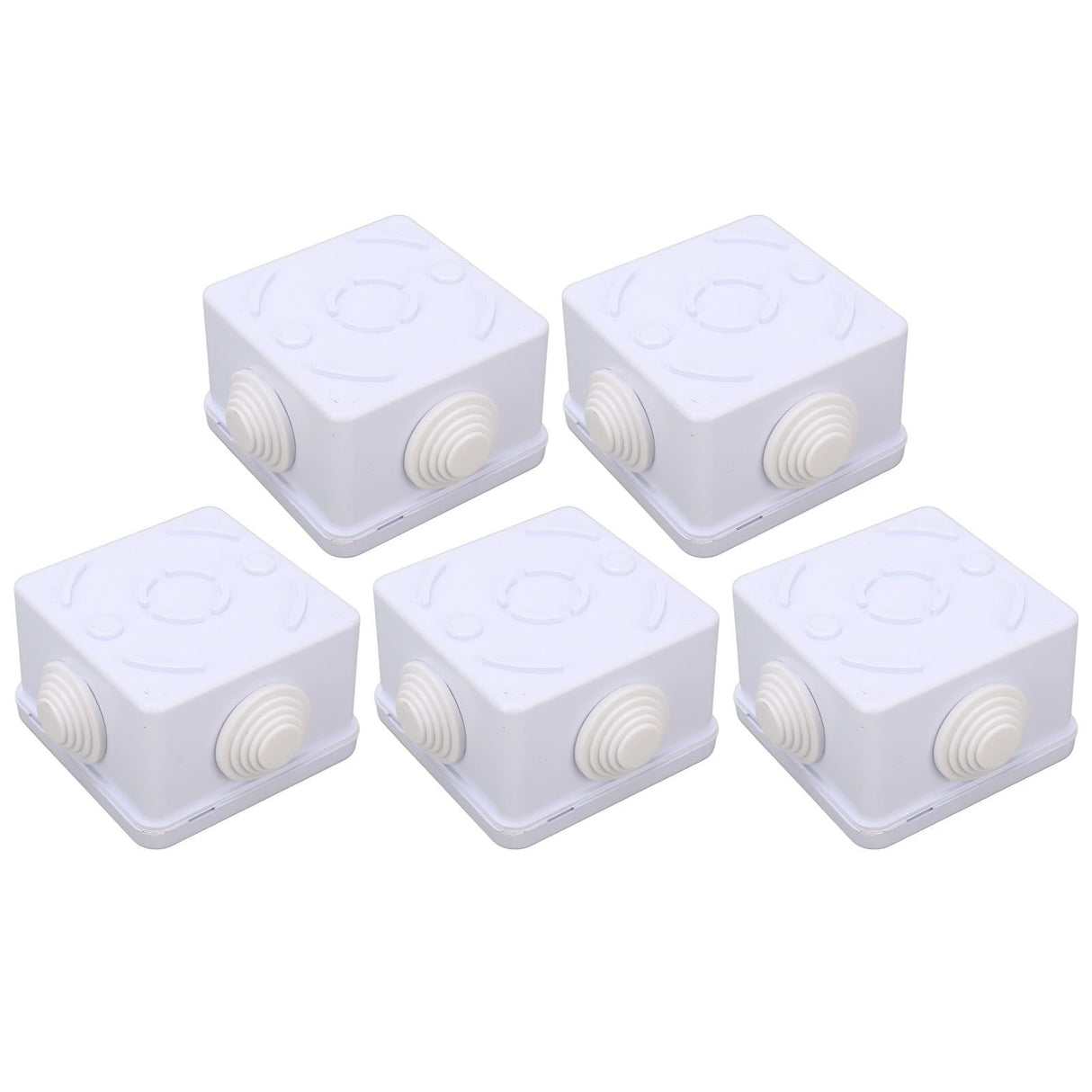 5Pcs Plastic Waterproof Cable Box with Rubber Plug IP55 Waterproof Plug Junction Wire Box