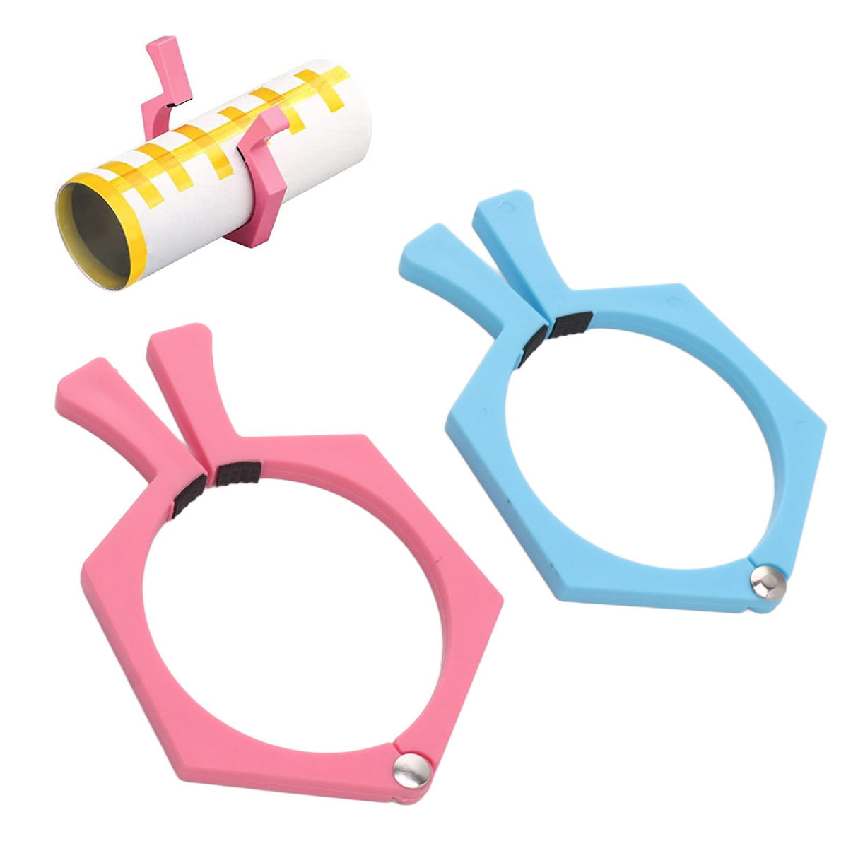 2PCS Sublimation Cup Clamp ABS Nonslip Tumbler Wrapping Clamp for Sublimation Paper Tumblers Pink and Blue