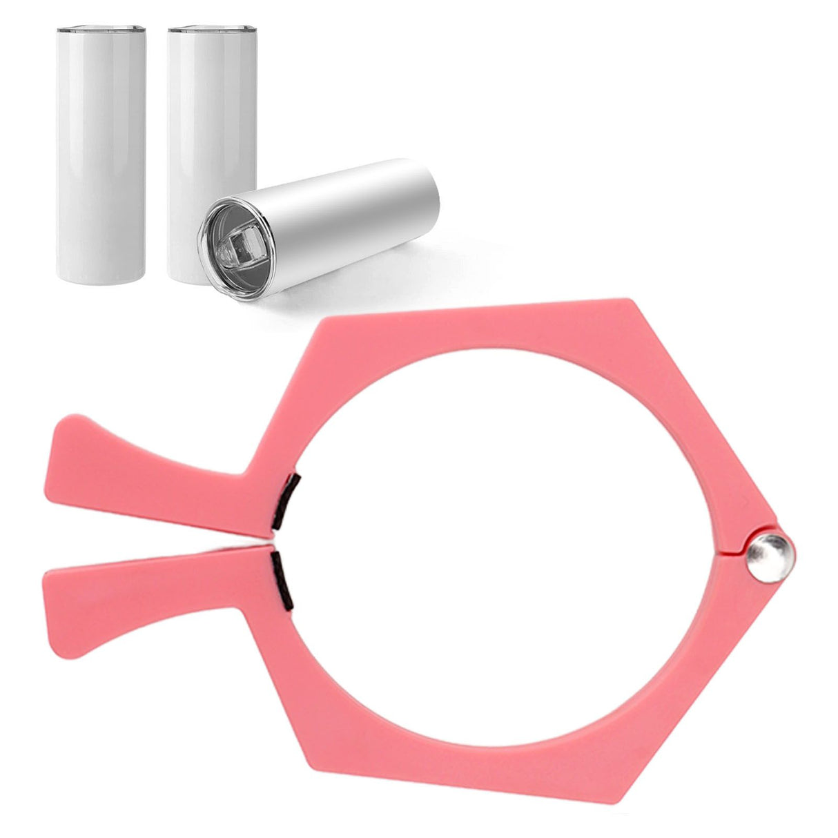 2Pcs Sublimation Tumbler Pinch ABS Anti Slip Flat Side Sublimation Paper Pincher for 20 Ounces Pink