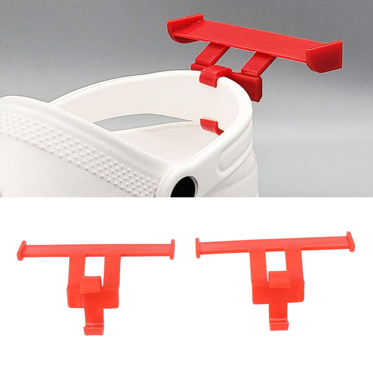 1 Pair Clogs Shoes Tail Wing Decor ABS Slippers Tail Fin Decoration Pendant Ornament Red